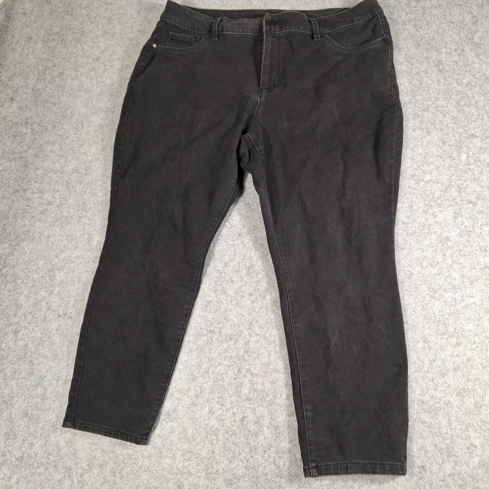 d.jeans Skinny Pants Womens 20W Black Stretch Repreve Cotton Blend Tapered Leg